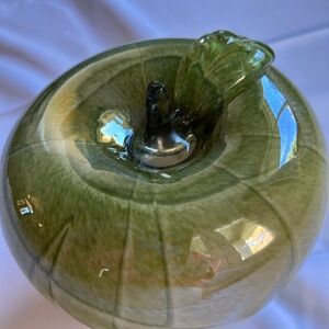 Artistic Green Glass Apple Ornament